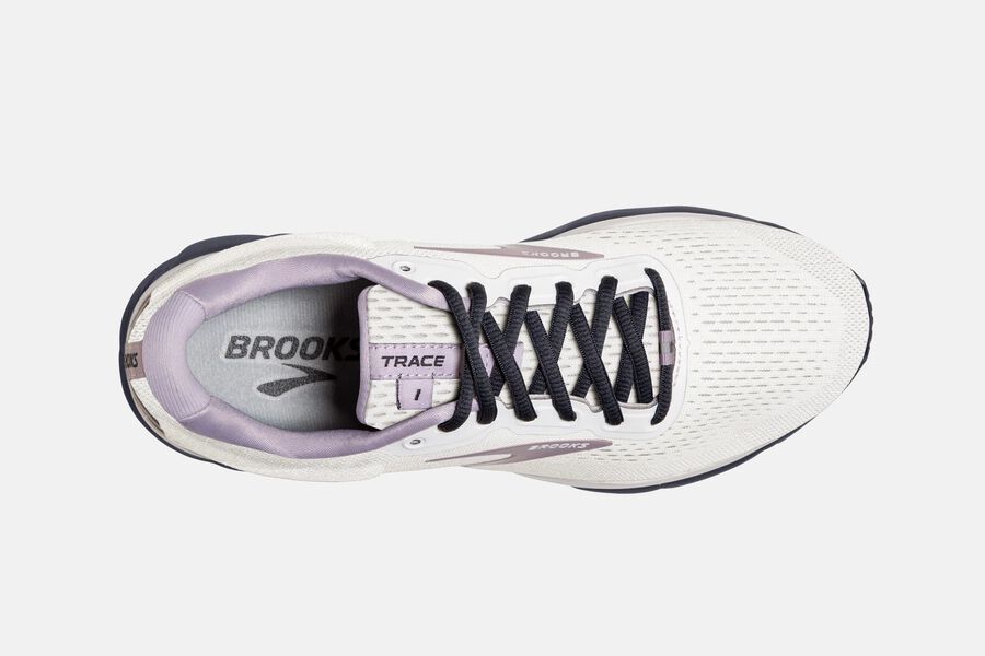 Brooks Trace Road Running Shoes - Womens - White/Pink - IL5724389